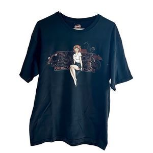 Harley Davidson 2005 Pin Up Girl Motorcycle Oklahoma City Rt 66 T Shirt Mens L